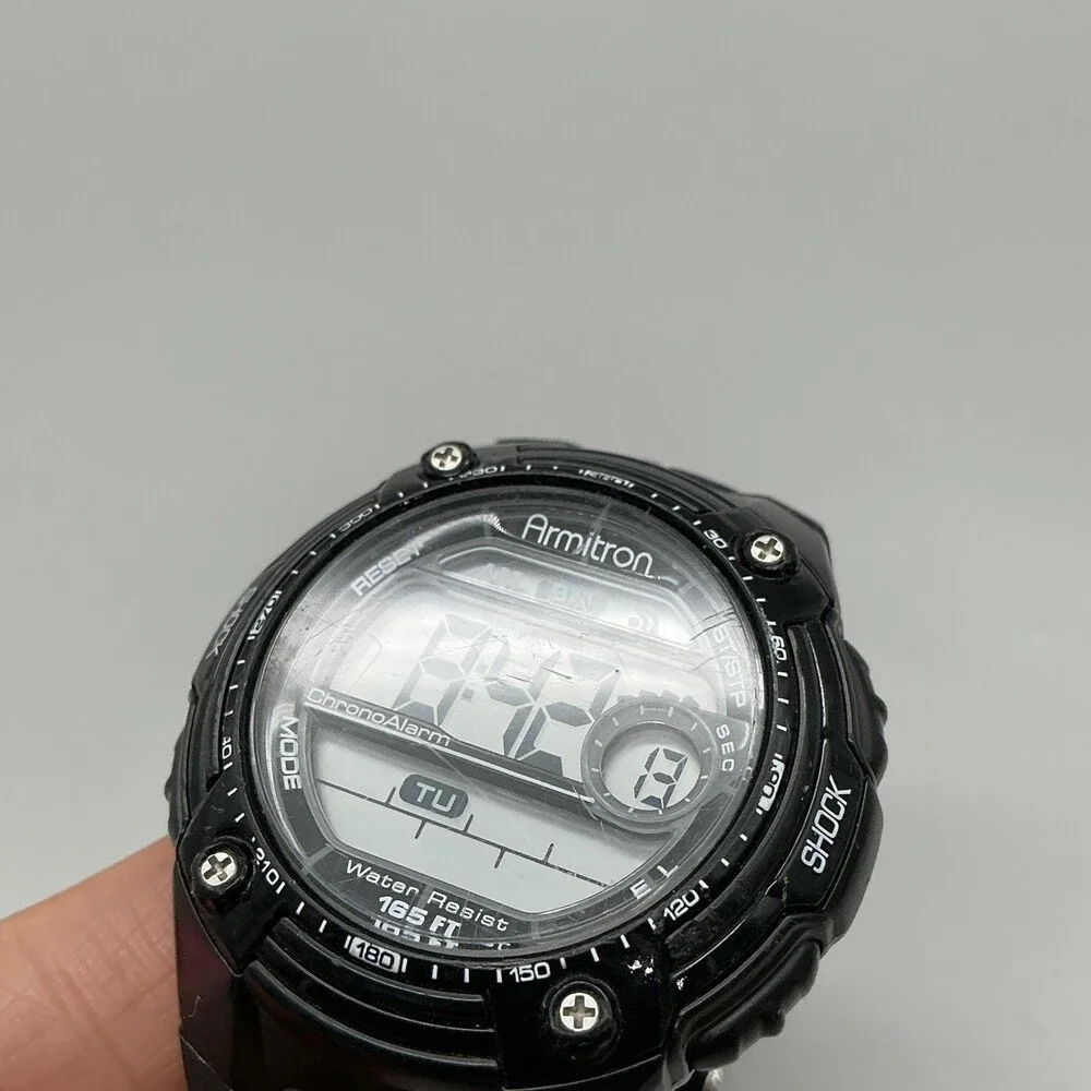 Armitron All-Sport 40/8322 Mens Watch 45mm Digital Black Chrono Alarm Day Date
